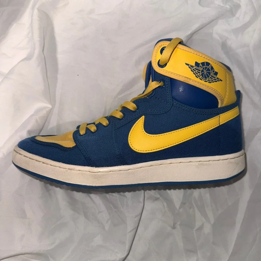 Air Jordan 1 AJKO High Laney True Blue Topaz Gold DO5047-407 Mens 9 - Picture 6 of 9